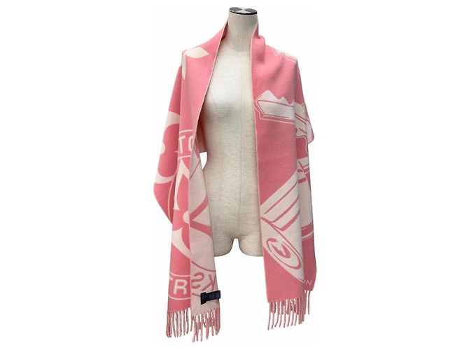 Stola in lana e cashmere Rose Litchi di Louis Vuitton Rosa - vista 3