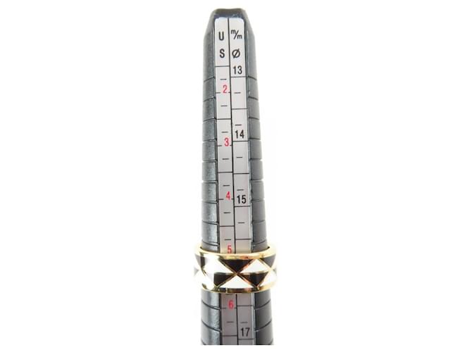 Anello con logo triangolare Prada Nero Bianco D'oro - vista 7