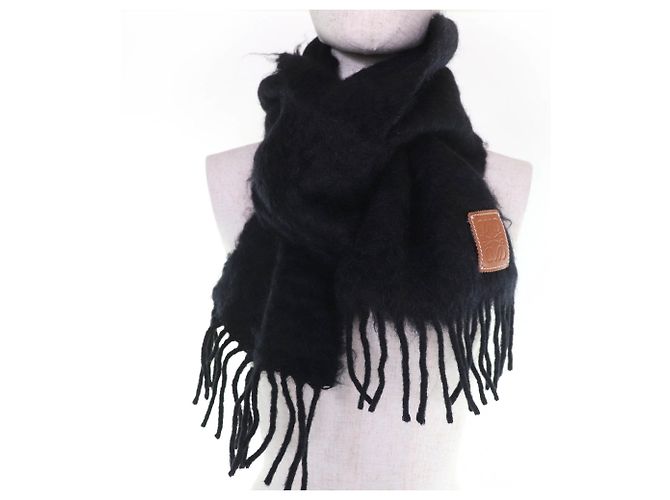 Stola in mohair e lana nera Loewe Nero - vista 3