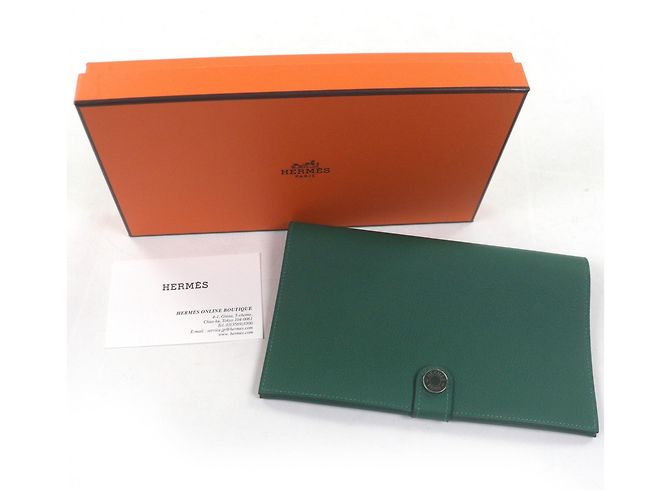Portafoglio Lungo Hermès in Verde Scuro - vista 2
