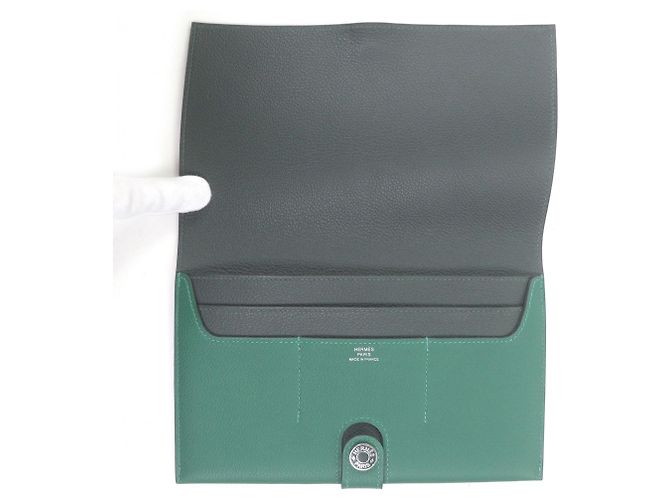 Portafoglio Lungo Hermès in Verde Scuro - vista 6