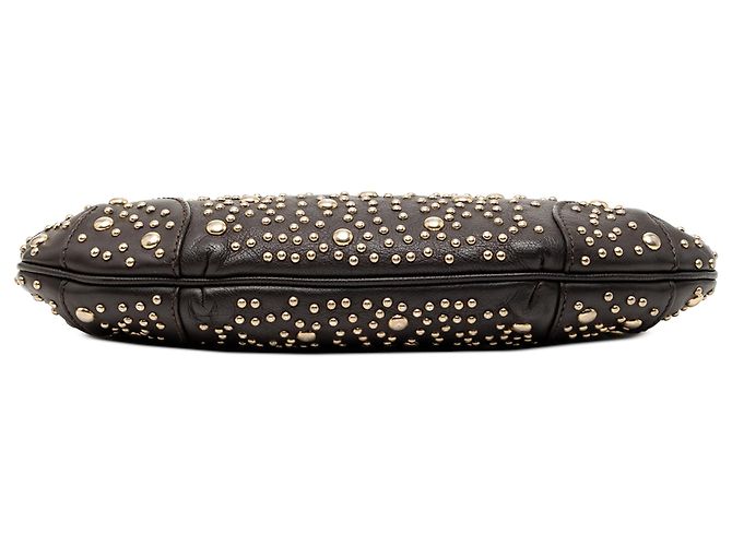 Borsa a tracolla cadetto in pelle di vitello nera con borchie Burberry Nero - vista 3