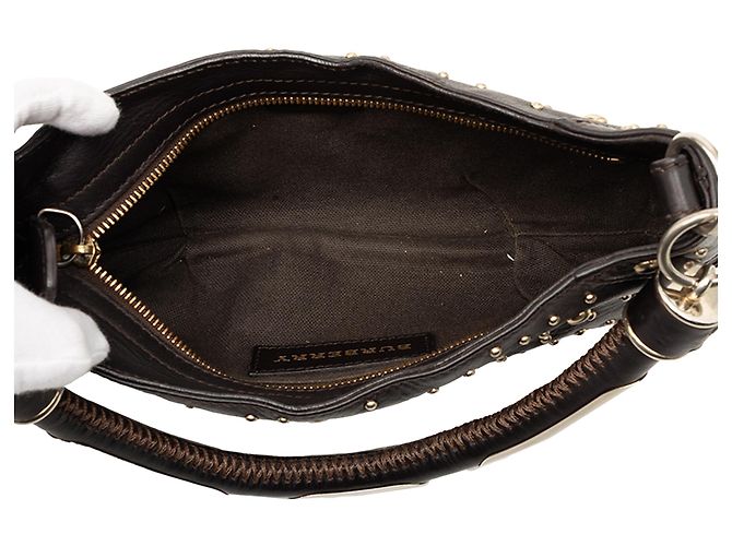 Borsa a tracolla cadetto in pelle di vitello nera con borchie Burberry Nero - vista 4