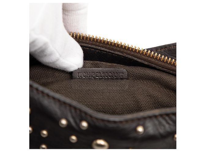 Borsa a tracolla cadetto in pelle di vitello nera con borchie Burberry Nero - vista 6