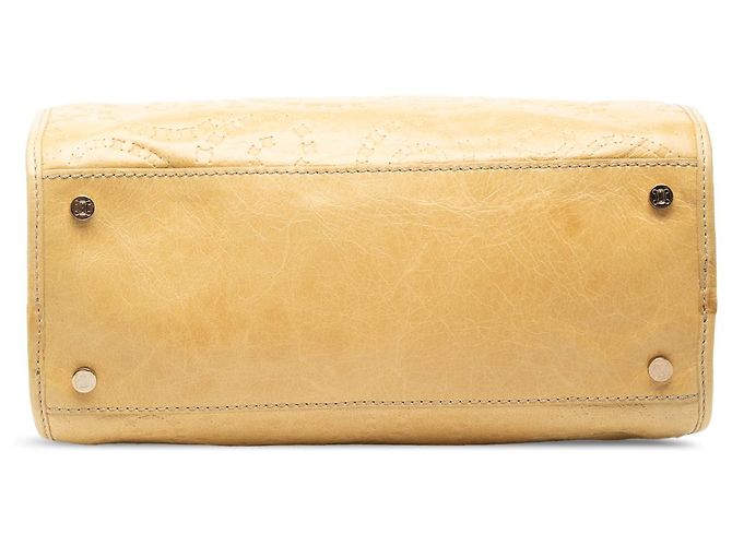 16 Céline Celine Gelbe Macadam-embossierte Leder-Handtasche - Ansicht 3