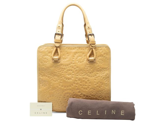 16 Céline Celine Gelbe Macadam-embossierte Leder-Handtasche - Ansicht 8
