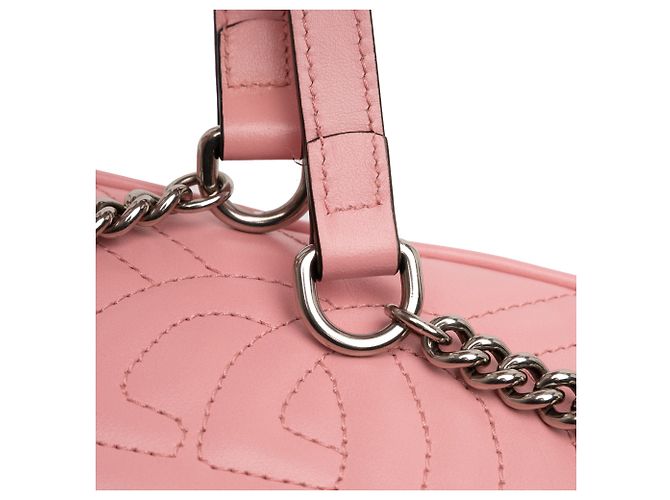 Gucci Mini GG Marmont in pelle matelassé rosa a tracolla - vista 10