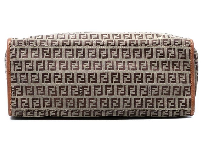 Fendi Braune Zucchino Canvas Tote Hellbraun - Ansicht 3