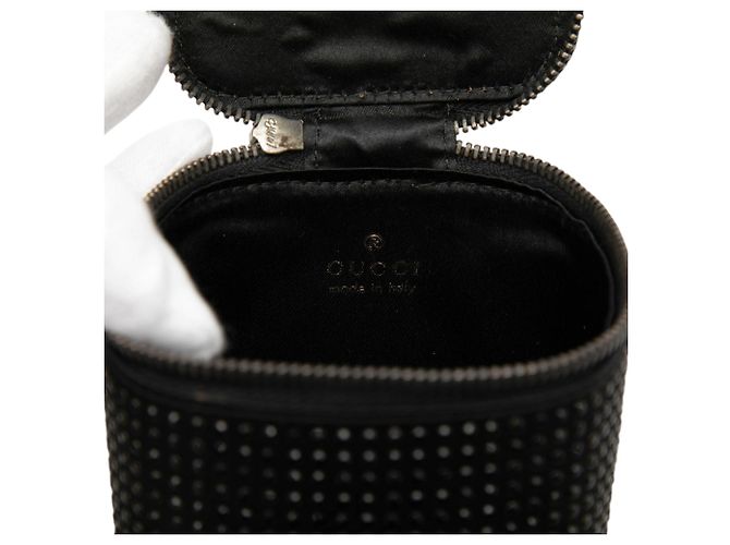 Borsa da toeletta in pelle nera con borchie Gucci Nero - vista 5