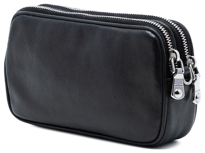 Miu Miu Borsa in pelle nera con borchie e doppia zip Nero - vista 2