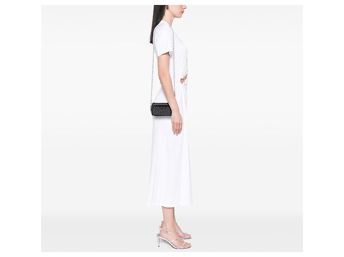 Miu Miu Borsa in pelle nera con borchie e doppia zip Nero - vista 6