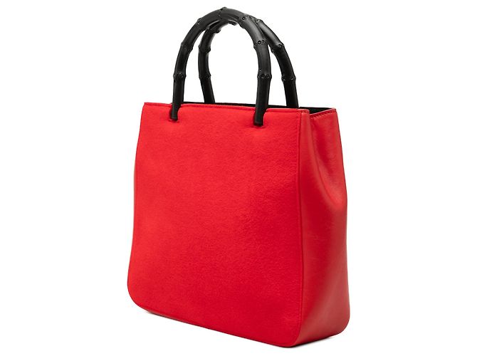 Bamboo Bolso de mano de bambú de lana roja y piel de ternera Gucci - vista 2