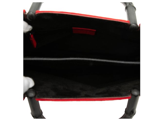 Bamboo Bolso de mano de bambú de lana roja y piel de ternera Gucci - vista 4