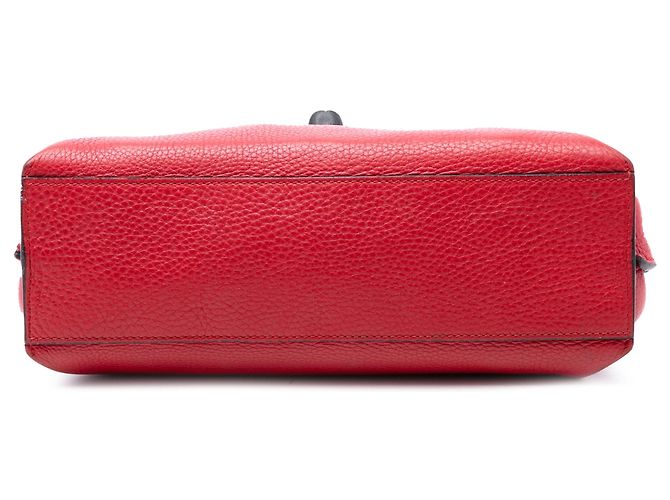 Gucci Red Small Leather Bamboo Daily Satchel - view 3