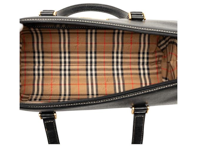 Borsa in pelle nera Burberry Nero - vista 4