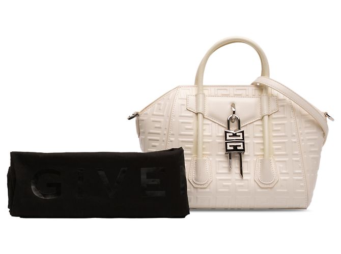 Borsa Antigona Lock 4G in pelle di vitello bianca Givenchy Bianco - vista 11