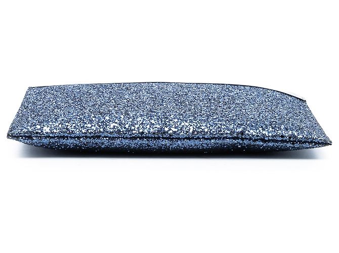 Pochette per tablet in pelle blu glitterata con zip Saint Laurent - vista 3