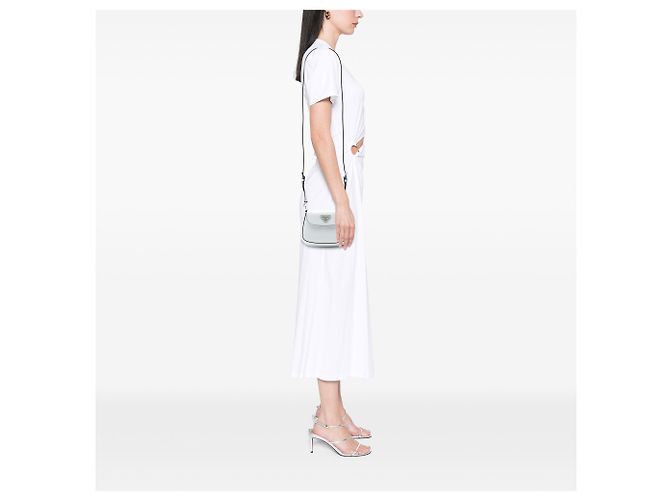 Borsa Cleo mini in pelle spazzolata bianca Prada Bianco - vista 6