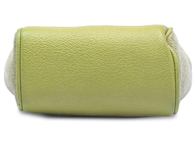 Bamboo Borsa in suede verde Gucci con manico in bambù D'oro - vista 3