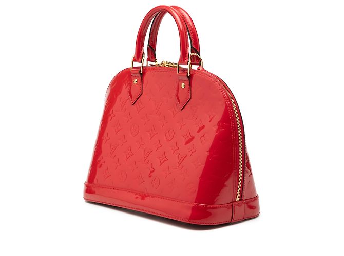 Louis Vuitton Alma PM in Vernis Monogram Rosso - vista 2