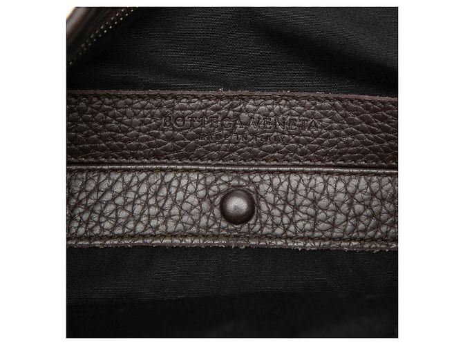 Bottega Veneta Hobo in Tela e Pelle Intrecciato Blu - vista 5