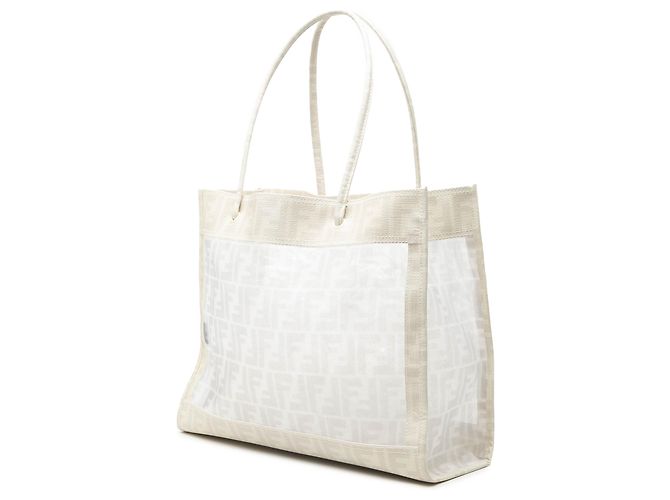 Zucca-Mesh-Tote mit weißem beschichtetem Canvas von Fendi - Ansicht 2