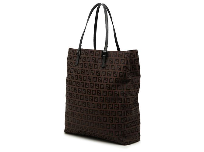 Fendi Braune Zucchino Canvas Tote Dunkelbraun - Ansicht 2
