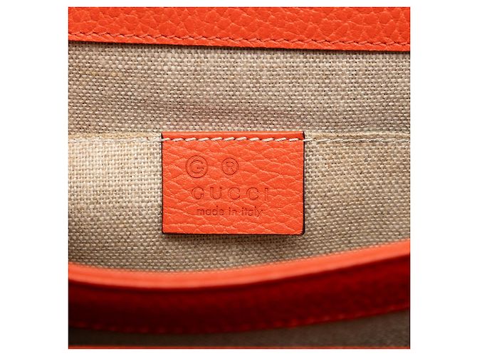 Gucci Arancione Piccolo Dollar in Pelle di Vitello Interlocking G Crossbody - vista 5