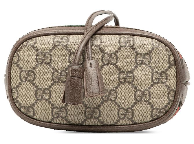 Borsa a secchiello Ophidia Mini GG Supreme Web beige di Gucci - vista 3