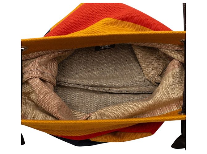 Borsa Aline Rocabar in tela gialla Hermès Giallo - vista 4