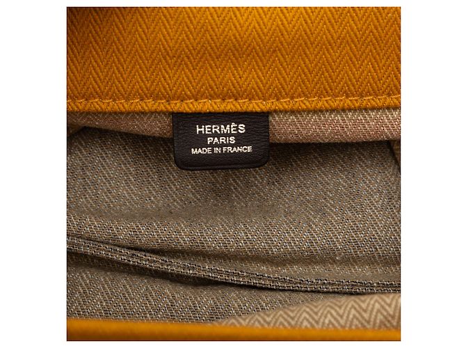 Borsa Aline Rocabar in tela gialla Hermès Giallo - vista 5