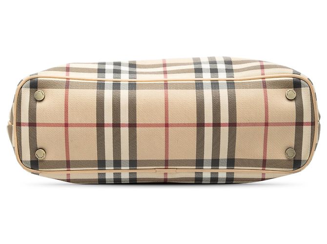 Borsa a mano in tela check beige Burberry - vista 3