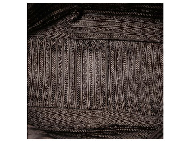 Bolsa de ombro Tessuto com acabamento em couro croco bege da Prada - vista 4