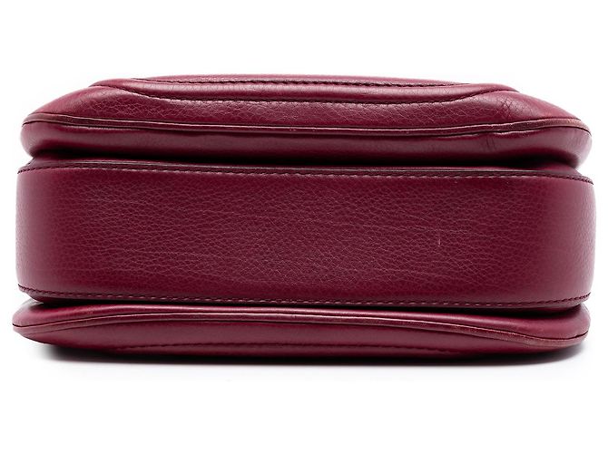 Borsa media in pelle rossa New Bamboo di Gucci Rosso Bordò - vista 3