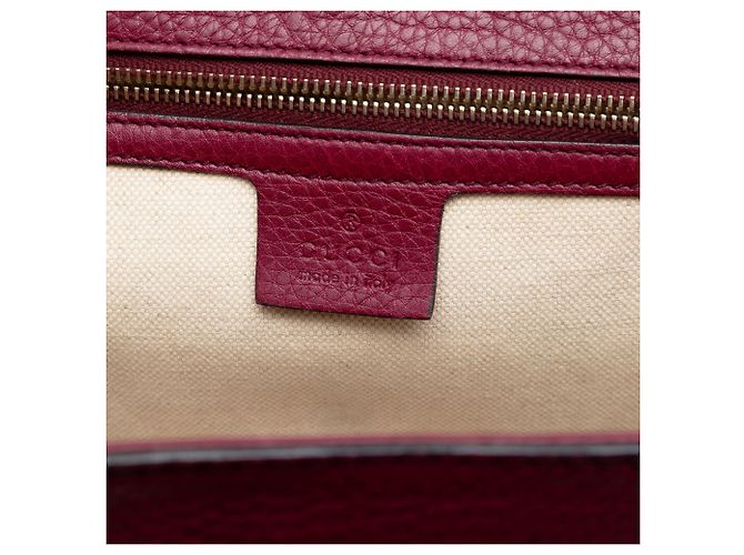 Borsa media in pelle rossa New Bamboo di Gucci Rosso Bordò - vista 5