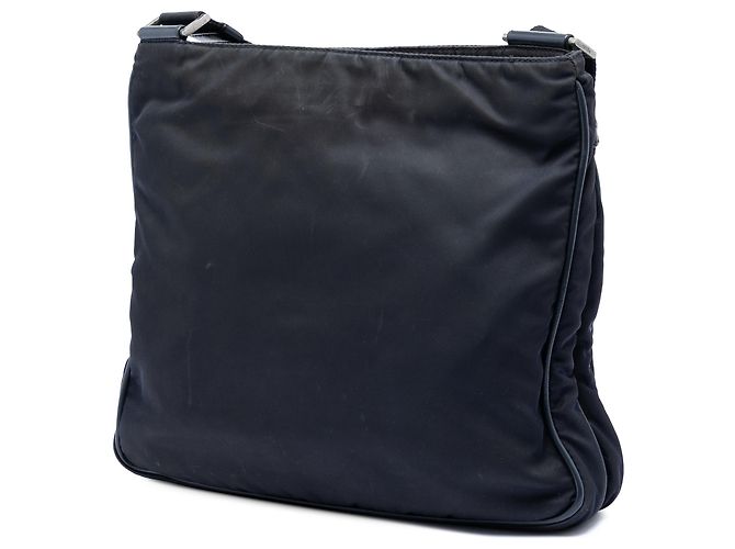 Prada Borsa a Tracolla in Tessuto Nero con Rifiniture Saffiano - vista 2