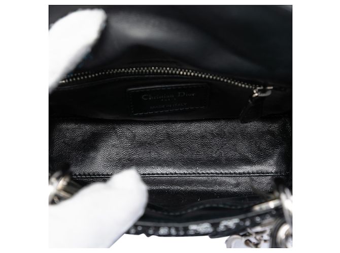 Dior Mini in Tessuto Lame Nero Lady Dior - vista 4