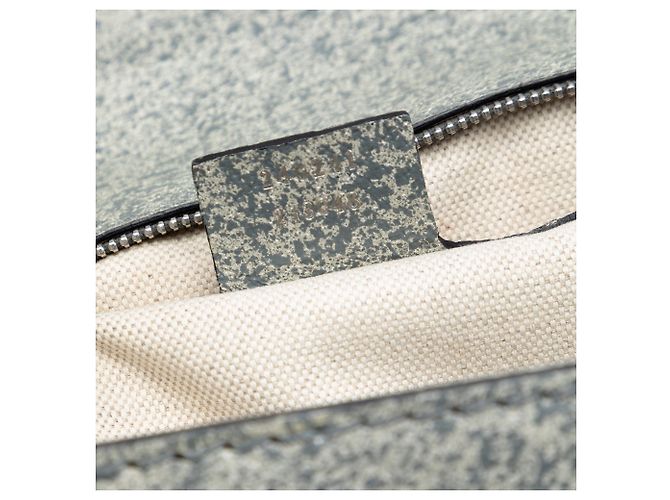 Gucci Graue Große Gepunktete Leder New Bamboo Handtasche Braun - vista 6