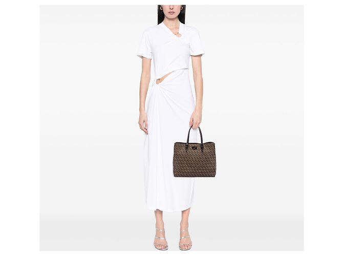 Fendi Braune Zucchino Canvas Tote Dunkelbraun - Ansicht 7