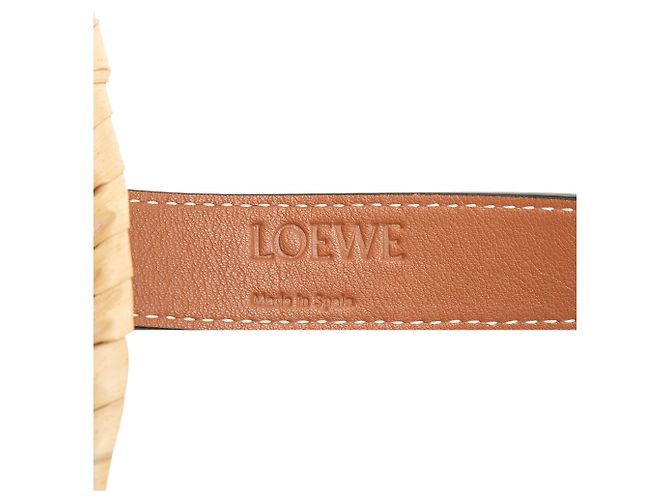 LOEWE Beiger Kleiner Raphia Anagramm Einkaufstasche - vista 5