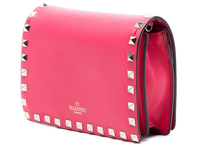 Valentino Pink Leather Rockstud Kettenbeutel - Ansicht 2