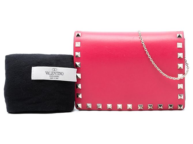 Valentino Pink Leather Rockstud Kettenbeutel - Ansicht 8