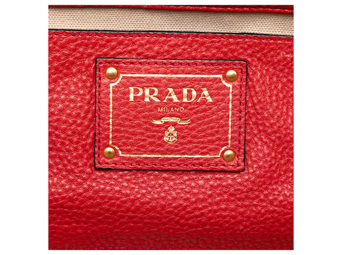 Prada Rote Vitello Daino Tote - Ansicht 5