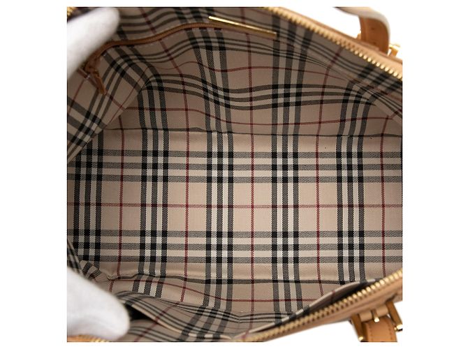 Borsa in pelle marrone Burberry Caramello - vista 4