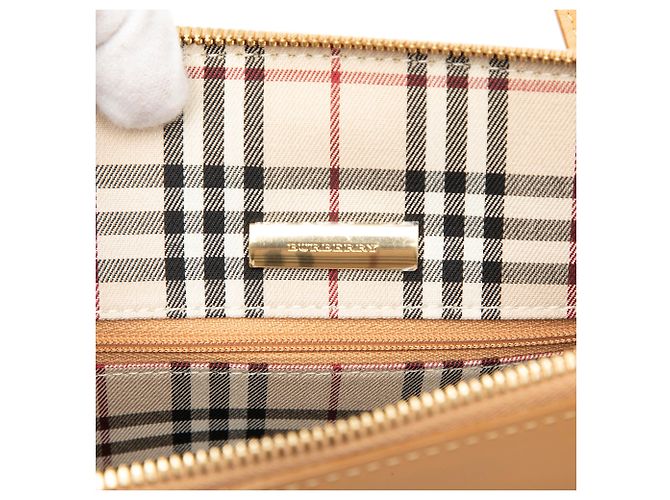 Borsa in pelle marrone Burberry Caramello - vista 5