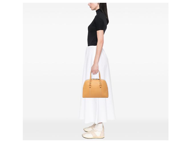 Borsa in pelle marrone Burberry Caramello - vista 6