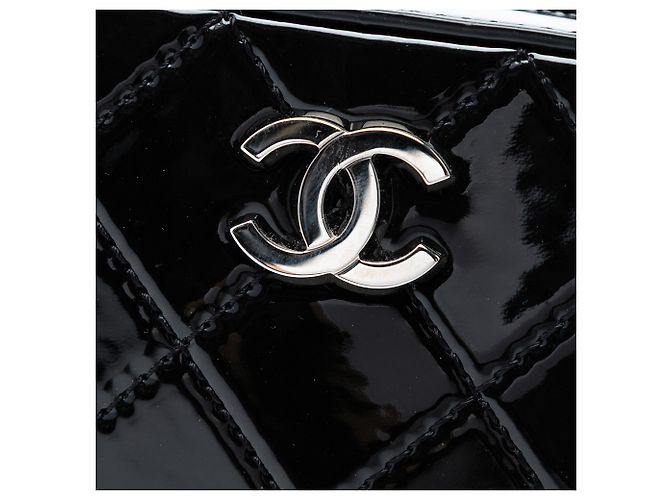 Vanity Beauty case da viaggio in vernice nera trapuntata CC di Chanel Nero - vista 6