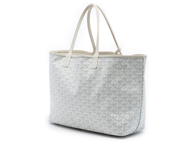 Goyard Saint Louis PM in Goyardine bianca Bianco - vista 2