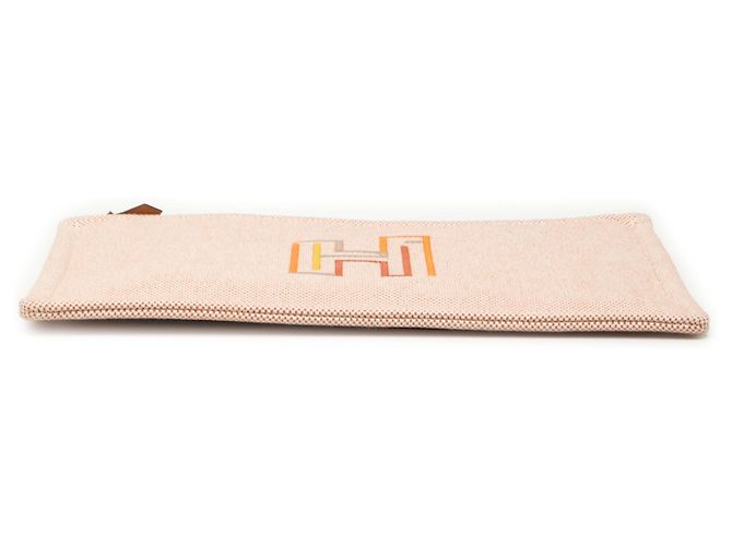 Custodia H Labyrinthe grande in tela arancione Hermès - vista 3