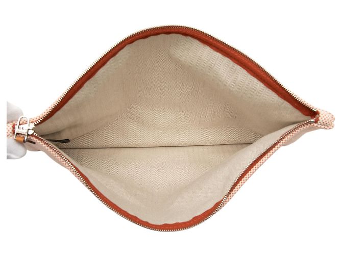 Custodia H Labyrinthe grande in tela arancione Hermès - vista 4